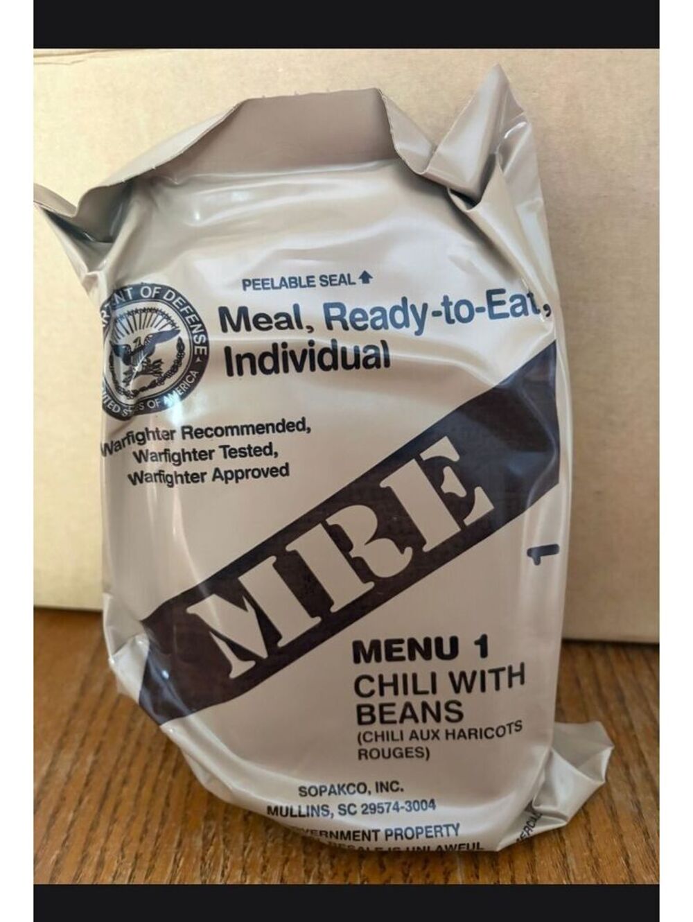 MRE Menu 1-12 or 13-24 Single Packs Ready-to-Eat Individual Meal